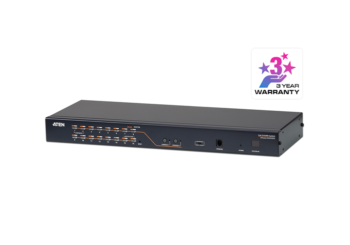 Aten, Rackmount, KVM, Switch, 2, Console, 16, Port, Multi-Interface, Cat, 5, KVM, Cables, NOT, Included, Daisy, Chainable, for, up, to, 25, 