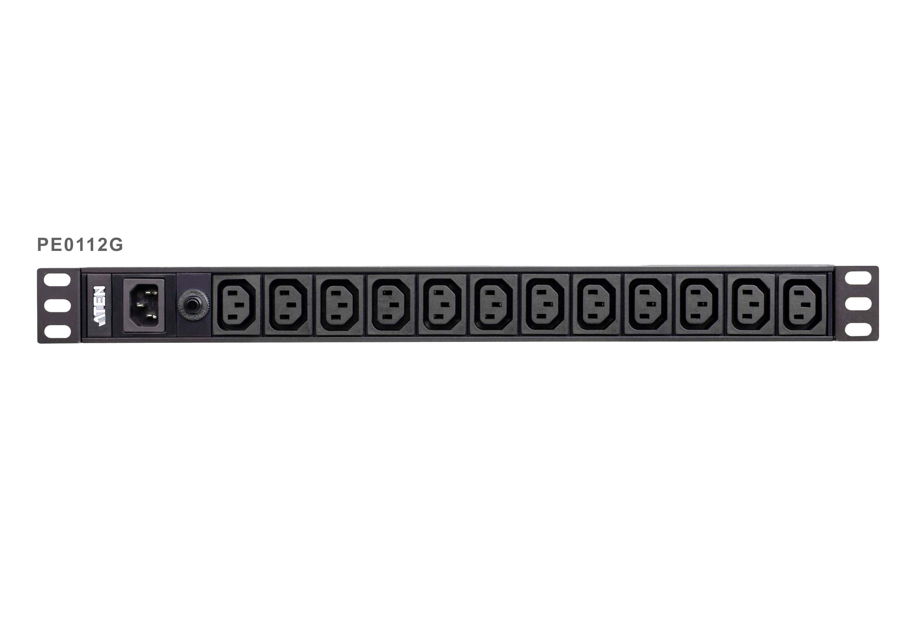 Aten, 12-Port, 10A, Power, Distriubiton, Unit, -, Basic, PDU, 1U, Rackmount, Design, 12x, C13, AC, Outputs, Overload, protection, (PE011, 