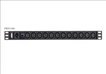 Aten, 12-Port, 10A, Power, Distriubiton, Unit, -, Basic, PDU, 1U, Rackmount, Design, 12x, C13, AC, Outputs, Overload, protection, (PE011, 