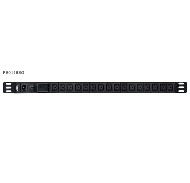 Aten, 0U, Basic, PDU, with, Surge, Protection, 16x, IEC, Sockets, 10A, Max, 100-240VAC, 50-60HZ, Overcurrent, protection, Aluminum, 