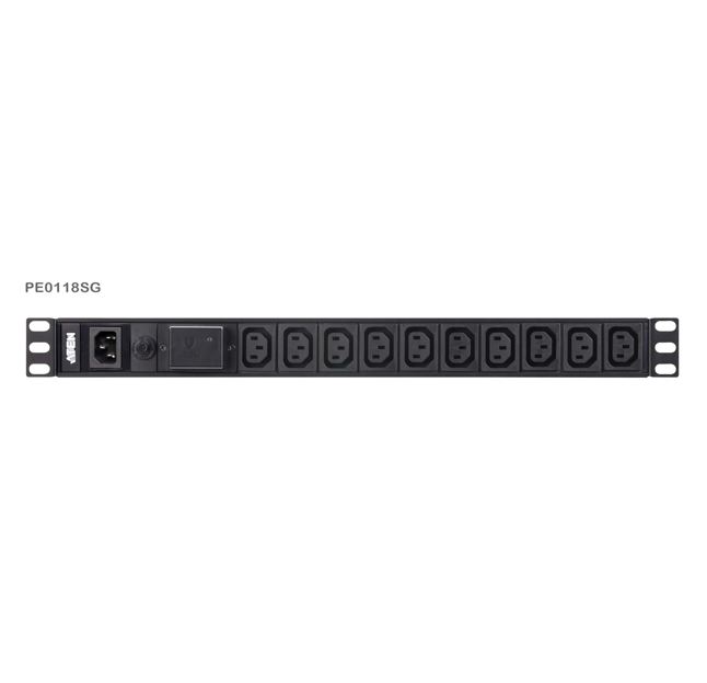 Aten, 1U, Basic, PDU, 10x, Outlets, with, Surge, Protection, 18, x, IEC, C13, 10A, Max, 100-240VAC, 50-60, Hz, Overcurrent, protection, 