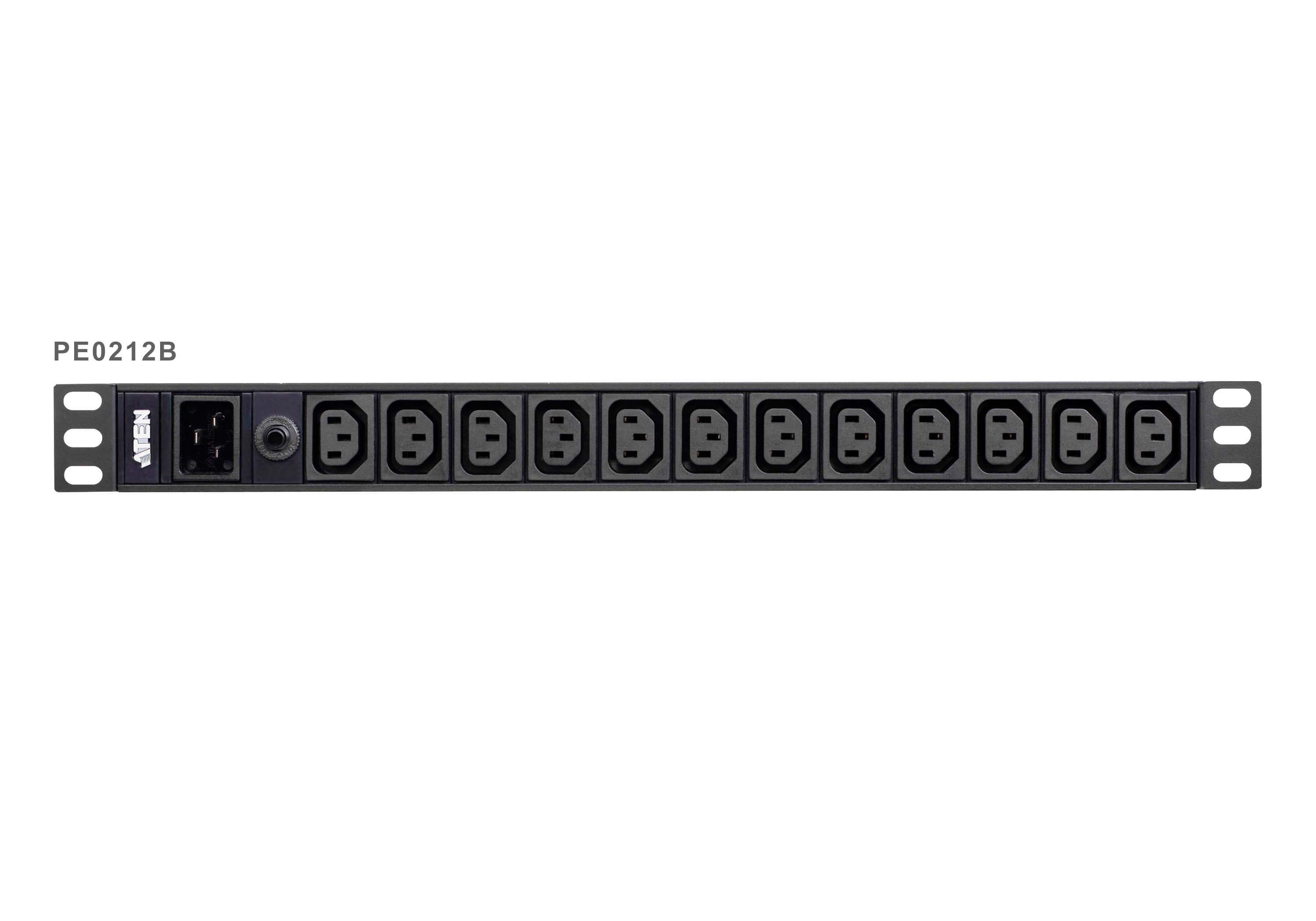 Aten, 12-Port, 15A, Power, Distriubiton, Unit, -, Basic, PDU, 1U, Rackmount, Design, 12x, C13, Overload, protection, 