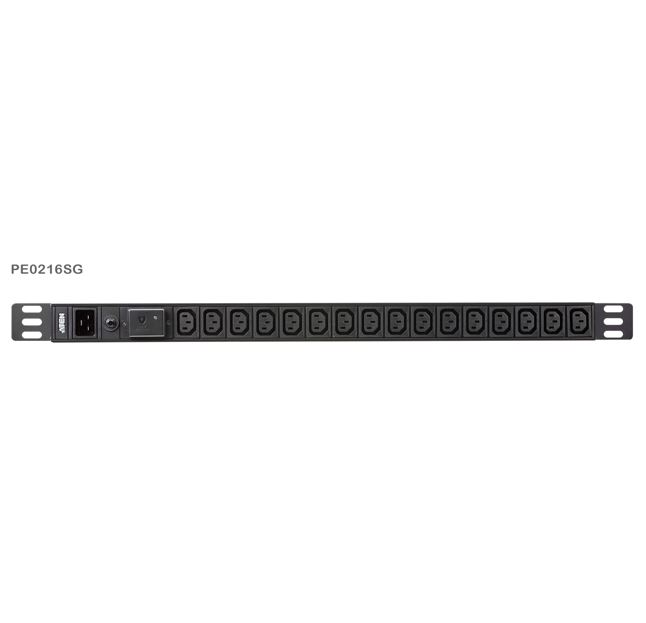 Aten, 0U, 16-port, Basic, PDU, with, Surge, Protection, 100-240VAC, 16AMax, 50-60Hz, 16, x, IEC, C13, Overcurrent, Protection, Alum, 