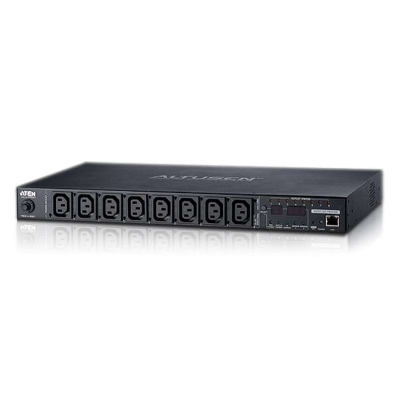 Aten, 8-Port, 10A, Eco, Power, Distribution, Unit, -, PDU, over, IP, 1U, Rack, Mount, Design, Control, and, Monitor, Power, Status, (PE610, 