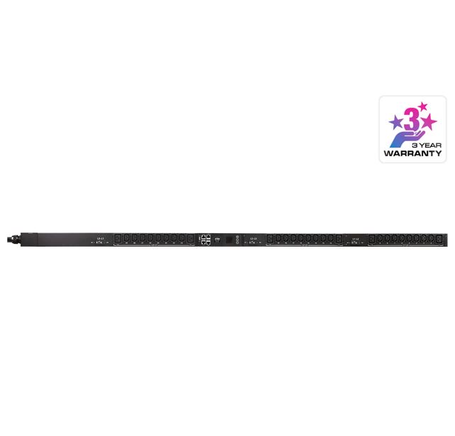 Aten, 32A, 30-Outlet, 3-Phase, Switched, eco, PDU, with, Dual, Ethernet, port, supporting, 1Gbps, 