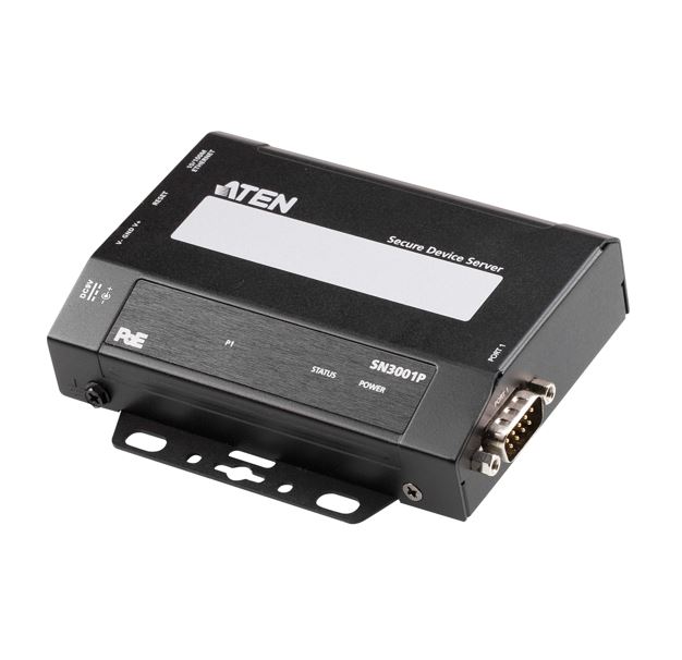 Aten, SN3001P, 1-Port, RS-232, Secure, Device, Server, with, PoE, Secured, operation, modes, Local, &, remote, authentication, and, log, 