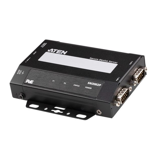 Aten, SN3002P, 2-Port, RS-232, Secure, Device, Server, with, PoE, Secured, operation, modes, Third-party, authentication, IP, addres, 
