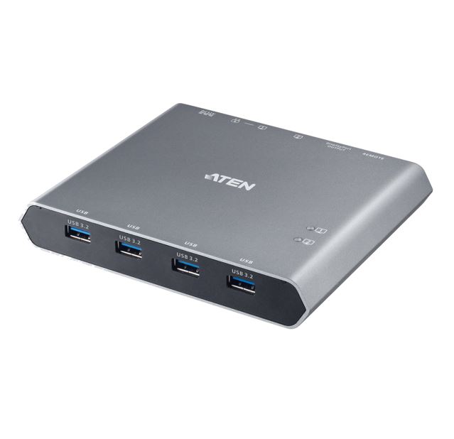 KVM Switches/Aten: Aten, 2-Port, 4K, DisplayPort, USB-C, KVM, Dock, Switch, with, Power, Pass-through, 