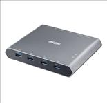 Aten, 2-Port, 4K, DisplayPort, USB-C, KVM, Dock, Switch, with, Power, Pass-through, 