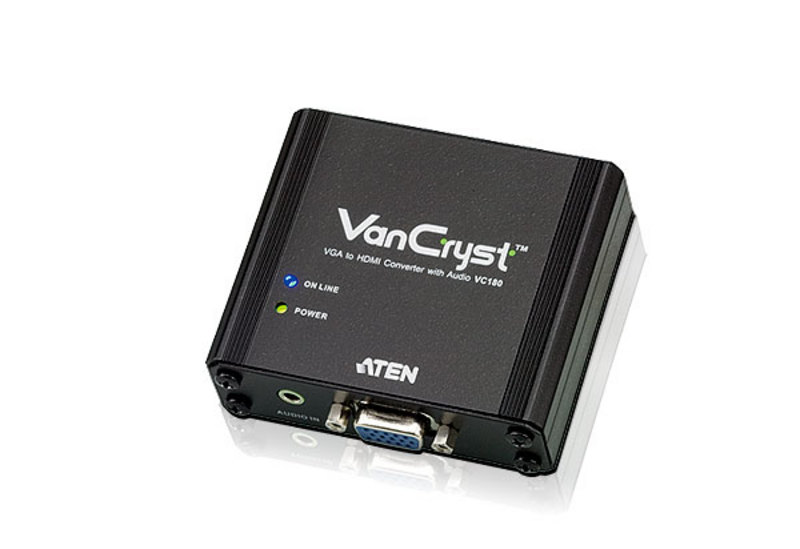 Aten, VGA(F), to, HDMI(F), Converter, supports, up, 1920x1200, converts, analog, VGA, signals, to, HDMI, output, 