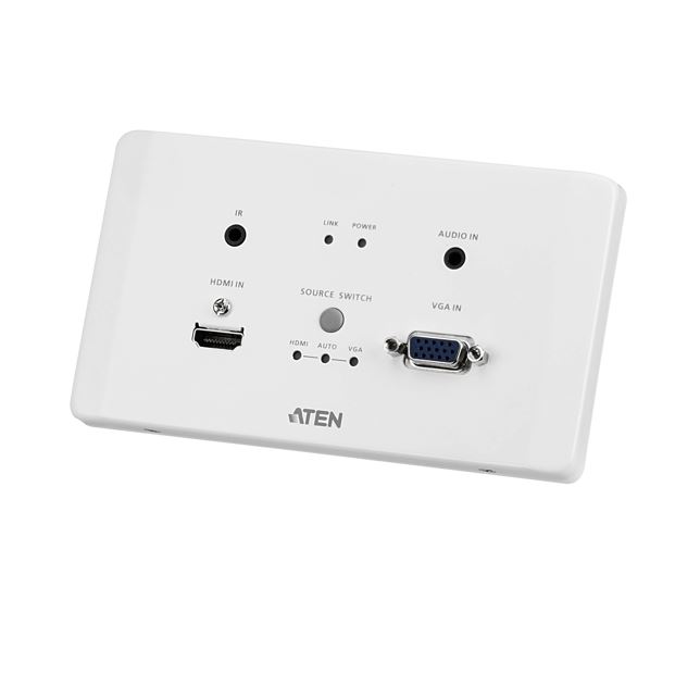 KVM Switches/Aten: Aten, VE2812AEUT, HDMI, &, VGA, HDBaseT, Transmitter, with, EU, Wall, Plate, /, PoH, (4K@100m), (HDBaseT, Class, A), Built-in, PoH, Auto-, 