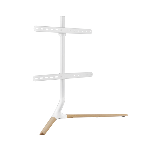 Brateck, Modern, Linear, Tabletop, TV, Stand, For, 49, -70, TVs, --, Matte, White, &, Beech, 