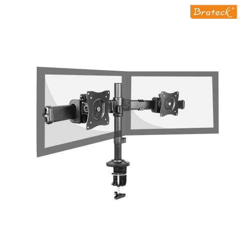 Mounts/Brateck: Brateck, Dual, Monitor, Arm, with, Desk, Clamp, VESA, 75/100mm, Fit, Most, 13, -27, Monitors, Up, to, 8kg, per, screen, 