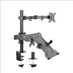 Brateck, Economical, Double, Joint, Articulating, Steel, Monitor, Arm, with, Laptop, Holder, Fit, Most, 13, -32, Monitors, Up, to, 8kg/S, 