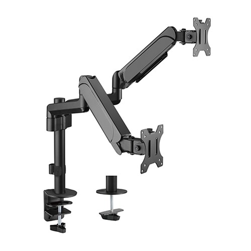 Mounts/Brateck: Brateck, Dual, Monitors, Pole-Mounted, Gas, Spring, Monitor, Arm, Fit, Most, 17, -32, Monitors, Up, to, 9kg, per, screen, VESA, 75x75/100x, 