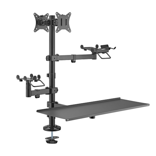 Mounts/Brateck: Brateck, POS, Mounting, Solution, For, Dual, Screens, (with, keyboard, tray), 