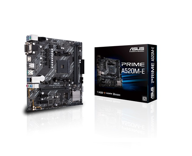 ASUS, PRIME, A520M-E, Micro, ATX, AMD, Ryzen, AM4, Motherboard, with, M.2, support, 1, Gb, Ethernet, HDMI/DVI/D-Sub, SATA, 6, Gbps, USB, 