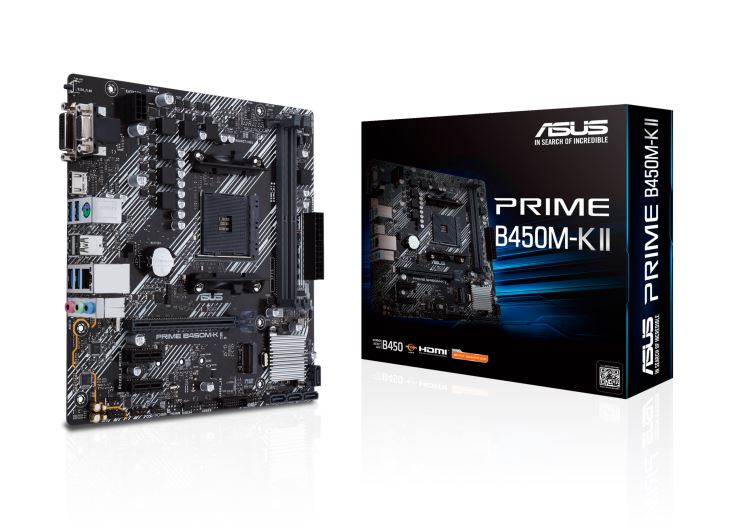 ASUS, AMD, PRIME, B450M-K, II, Micro, ATX, motherboard, with, M.2, support, HDMI/DVI-D/D-Sub, SATA, 6, Gbps, 1, Gb, Ethernet, USB, 3.2, 