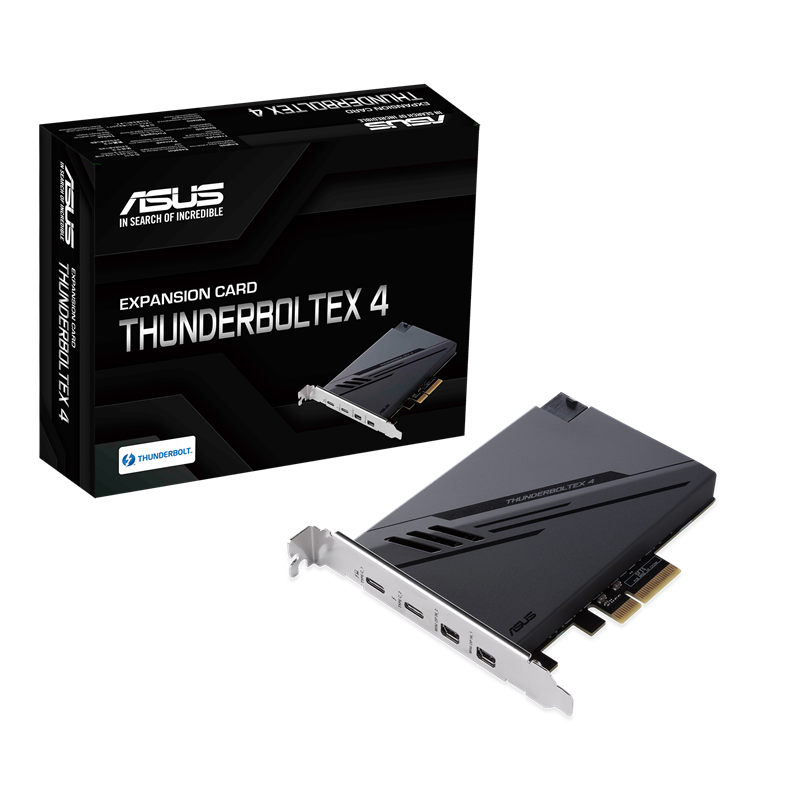 Case Accessories/ASUS: ASUS, THUNDERBOLTEX, 4, Expansion, Card, Dual, Thunderbolt, 40, Gbps, Bi-Directional, 4xUSB-C, 1xDP, 4xPCIE3.0, 