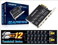 Gigabyte, Alpine, Ridge, V2, Dual, Thunderbolt, 3, Card, for, H270, Z270, Z370, X299, Series, 3, Ports, USB-C, 40, Gb/s, DisplayPort, 1.2, 4K, 
