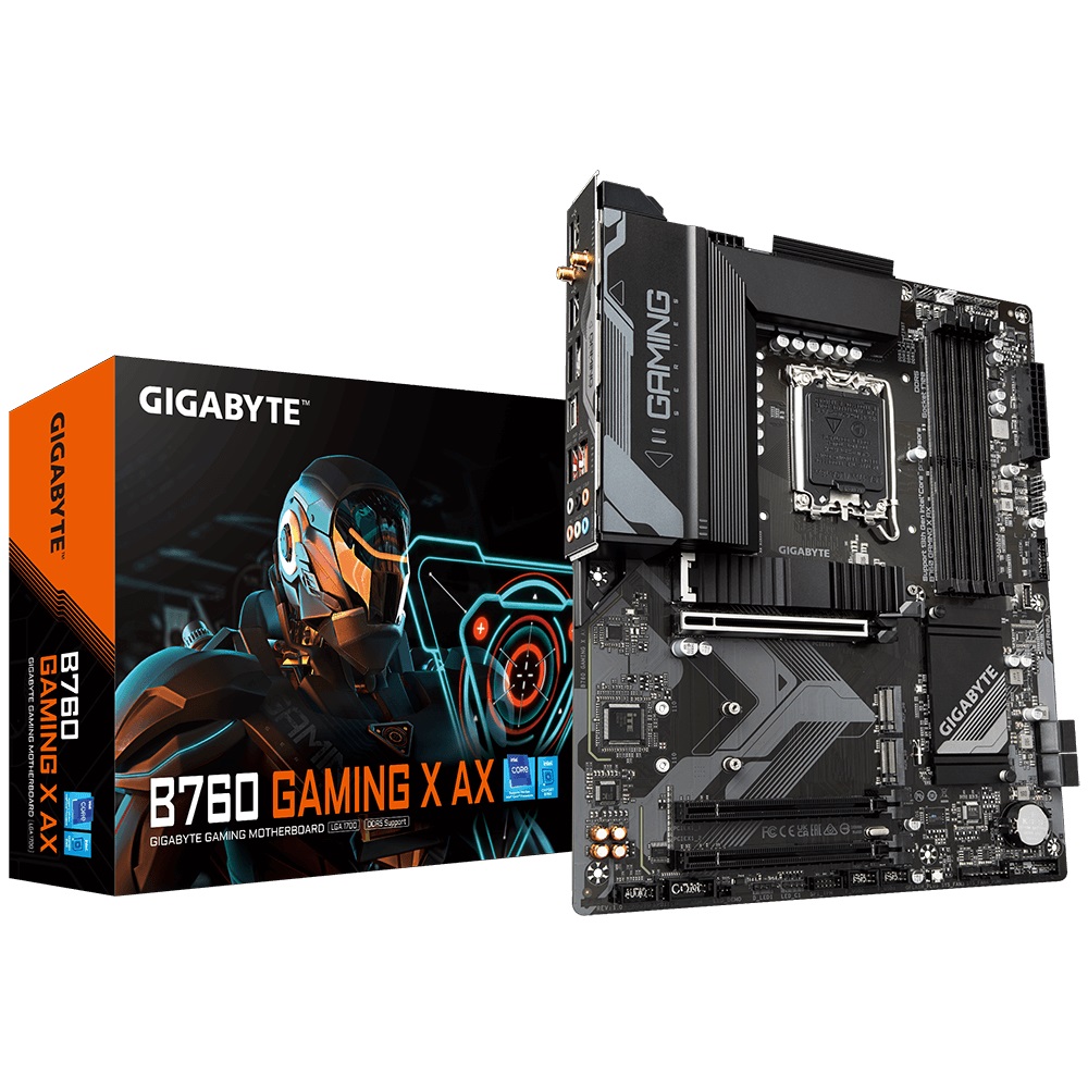 Case Accessories/Gigabyte: Gigabyte, B760, Gaming, X, AX, Intel, LGA, 1700, ATX, Motherboard, 4x, DDR5, ~128GB, 3x, PCI-E, x16, 3x, M.2, 4x, SATA, 2x, USB, 3.2, 1x, 