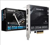 Gigabyte, TITAN, Ridge, Rev2, Dual, Thunderbolt, 3, Card, for, Z490, H470, Series, 3, Ports, USB-C, 40, Gb/s, DisplayPort, 1.2, 4K, Daisy-ch, 