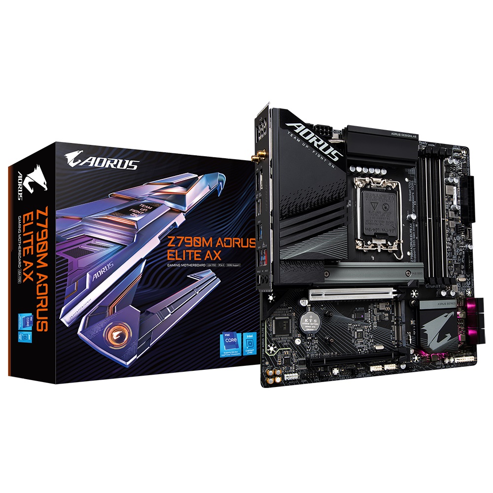 Gigabyte, Z790M, AORUS, ELITE, AX, Intel, LGA, 1700, ATX, Motherboard, 4x, DDR5, ~128GB, 1x, PCI-E, x16, 3x, M.2, 6x, SATA, 6x, USB, 3.2, 