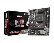 MSI, B450M-A, PRO, MAX, AMD, M-ATX, Motherboard, -, AM4, Ryzen, 2xDDR4, 4xSATAIII, M.2, 4xUSB3.2, 2xUSB2.0, 1xPCIE, x16, DVI-D, 1xH, 