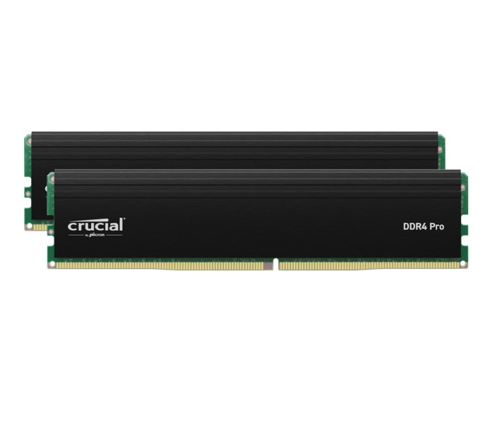 Crucial, Pro, 32GB, (2x16GB), DDR4, UDIMM, 3200MHz, CL22, Black, Heat, Spreaders, Support, Intel, XMP, AMD, EXPO, for, Desktop, PC, Gaming, 
