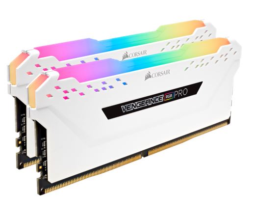 Corsair, Vengeance, RGB, PRO, 16GB, (2x8GB), DDR4, 3200MHz, C16, Desktop, Gaming, Memory, White, 