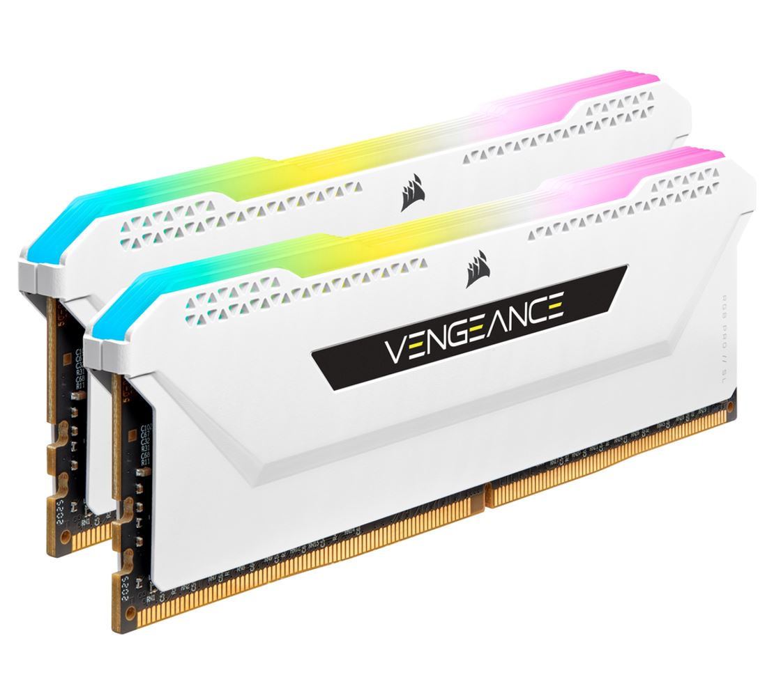 Corsair, Vengeance, RGB, PRO, SL, 16GB, (2x8GB), DDR4, 3600Mhz, C18, White, Heatspreader, Desktop, Gaming, Memory, 