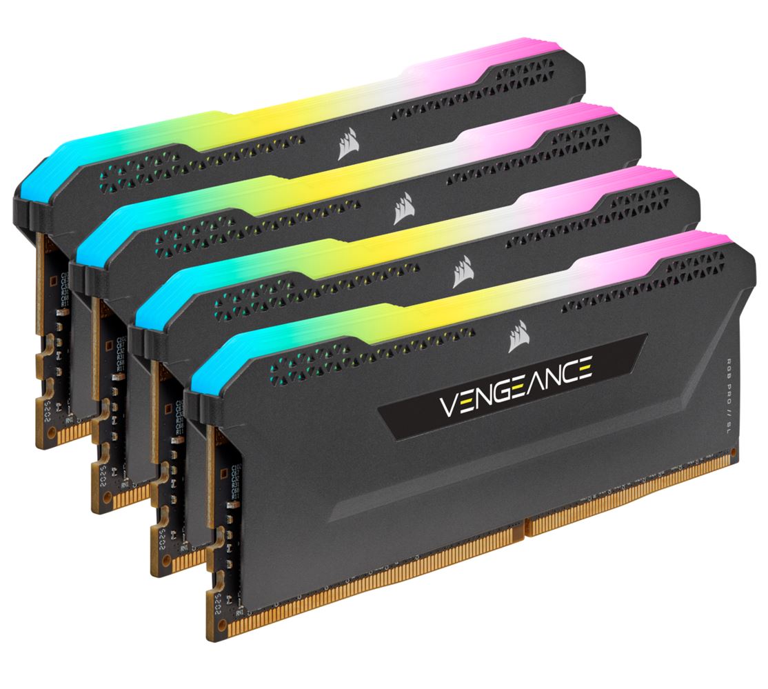 Corsair, Vengeance, RGB, PRO, SL, 32GB, (4x8GB), DDR4, 3600Mhz, C18, Black, Heatspreader, Desktop, Gaming, Memory, 