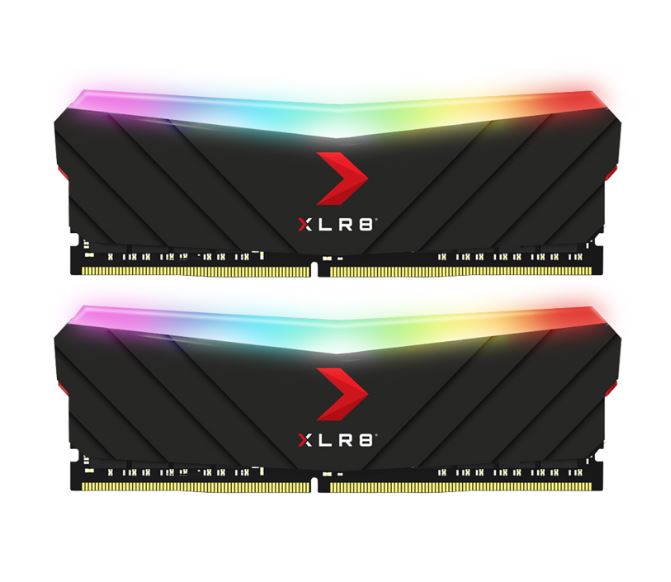 PNY, XLR8, 32GB, (2x16GB), DDR4, UDIMM, 3600Mhz, RGB, CL18, 1.35V, Black, Heat, Spreader, Gaming, Desktop, PC, Memory, 