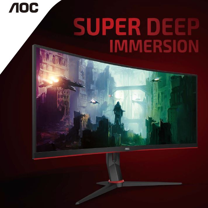 Aoc, CU34G2X/75, WQHD, 144HZ, GAMING, MONITOR, 