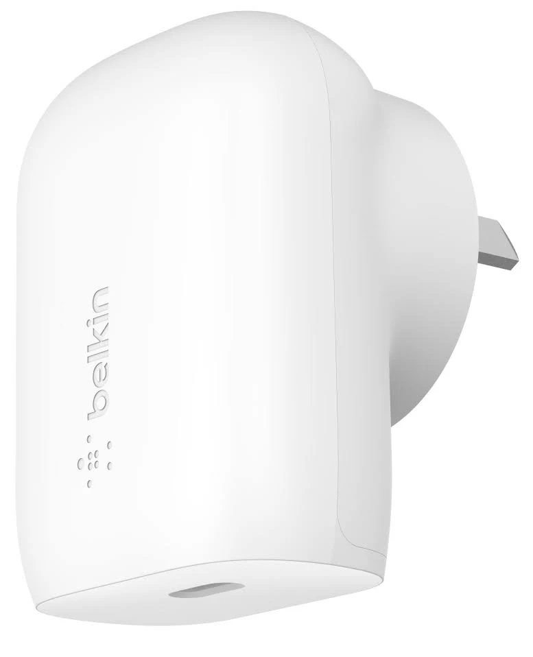 Cables/BELKIN: BELKIN, 1, PORT, WALL, CHARGER, W/, PPS, 30W, USB-C, PD, WHITE, 2YR, W/, $2500, CEW, (CABLE, NOT, INC), 