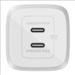 BELKIN, 2, PORT, WALL, CHARGER, 65W, USB-C, GaN, (2), FAST, CHARGING, WHITE, 2YR, WITH, $2500, 