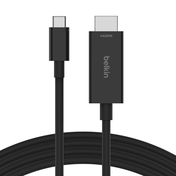 Belkin, Connect, USB-CÔäó, to, HDMI, Cable, 2M, -, Black, (AVC012bt2MBK), Supports, resolutions, up, to, 8K, 60Hz, and, HDR10+, Plug, and, 