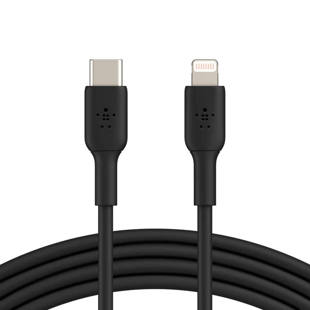 Cables/BELKIN: BELKIN, BOOSTCHARGE, 1M, USB-C, TO, LIGHTNING, CHARGE/SYNC, CABLE, MFi, BLACK, 2, YR, 