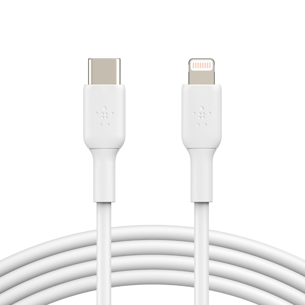 Cables/BELKIN: BELKIN, 1M, USB-C, TO, LIGHTNING, CHARGE/SYNC, CABLE, MFi, WHITE, 2, YR, 