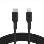 BELKIN, BOOSTCHARGE, 2M, USB-C, TO, LIGHTNING, CHARGE/SYNC, CABLE, MFi, BRAIDED, BLACK, 2, YR, 