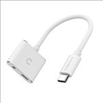 Cygnett, Essentials, USB-C, Audio, &, Charge, Adapter, -, White, (CY2866PCCPD), 3.5mm, Headphones, to, USB-C, Connection, Support, USB, 