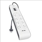 Belkin, 2.4, Amp, USB, Charging, 8-outlet, Surge, Protection, Strip, -, White/Grey(BSV804au2M), Surge, protection, up, to, 900, joules, D, 