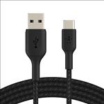 Belkin, BOOST, CHARGE, Braided, USB-C, to, USB-A, Cable, (3m/9.8ft, ), -, Black(CAB002bt3MBK), USB-IF, certified, Tested, to, withstand, 
