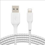 Belkin, LIGHTNING, TO, USB-A, BRAIDED, CABLE, 2M, WHT, 