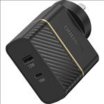 OtterBox, USB-C, and, USB-A, Dual, Port, 30W, Combined, Fast, Charge, Wall, Charger, (Type, I), -, Black, Shimmer, (78-80029), Support, US, 