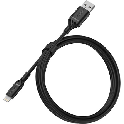 Cables/Otterbox: OtterBox, Lightning, to, USB-A, Cable, (1M), -, Black, (78-52525), MFi, Certified, 3, AMPS, (60W), 480, Mbps, Data, Transfer, Rate, Dur, 