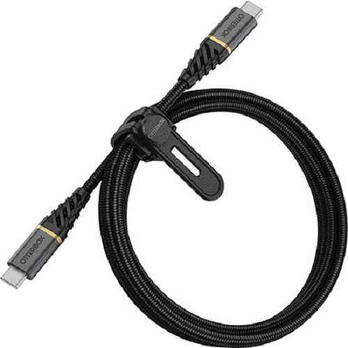 Cables/Otterbox: OtterBox, USB-C, to, USB-C, Fast, Charge, Cable, (1M), -, Premium, -, Glamour, Black, (78-52677), USB, 2.0/USB, PD, 3, AMPS, (60W), 480, M, 