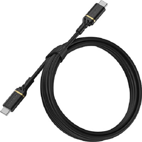 Cables/Otterbox: OtterBox, USB-C, to, USB-C, Fast, Charge, Cable, (2M), -, Black, Shimmer, (78-52670), USB, 2.0/USB, PD, 3, AMPS, (60W), 480, Mbps, Data, T, 