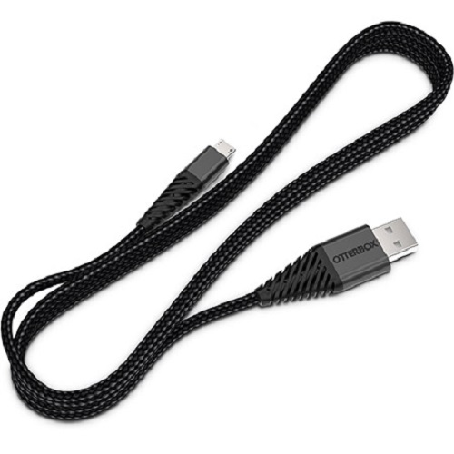 OtterBox, Micro-USB, to, USB-A, Cable, (3M), -, Black, (78-51152), 2.4, AMPS, High-Speed, Tangle-resistant, braided, nylon, Rugged, C, 