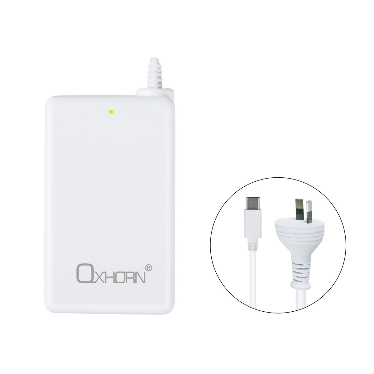 Oxhorn, 65W, AC, Power, Adapter, USB-C, Charger, Power, Delivery, for, Lenovo, HP, Dell, Asus, USB-C, Laptop, Tablet, Mobile, Built-in, Pow, 